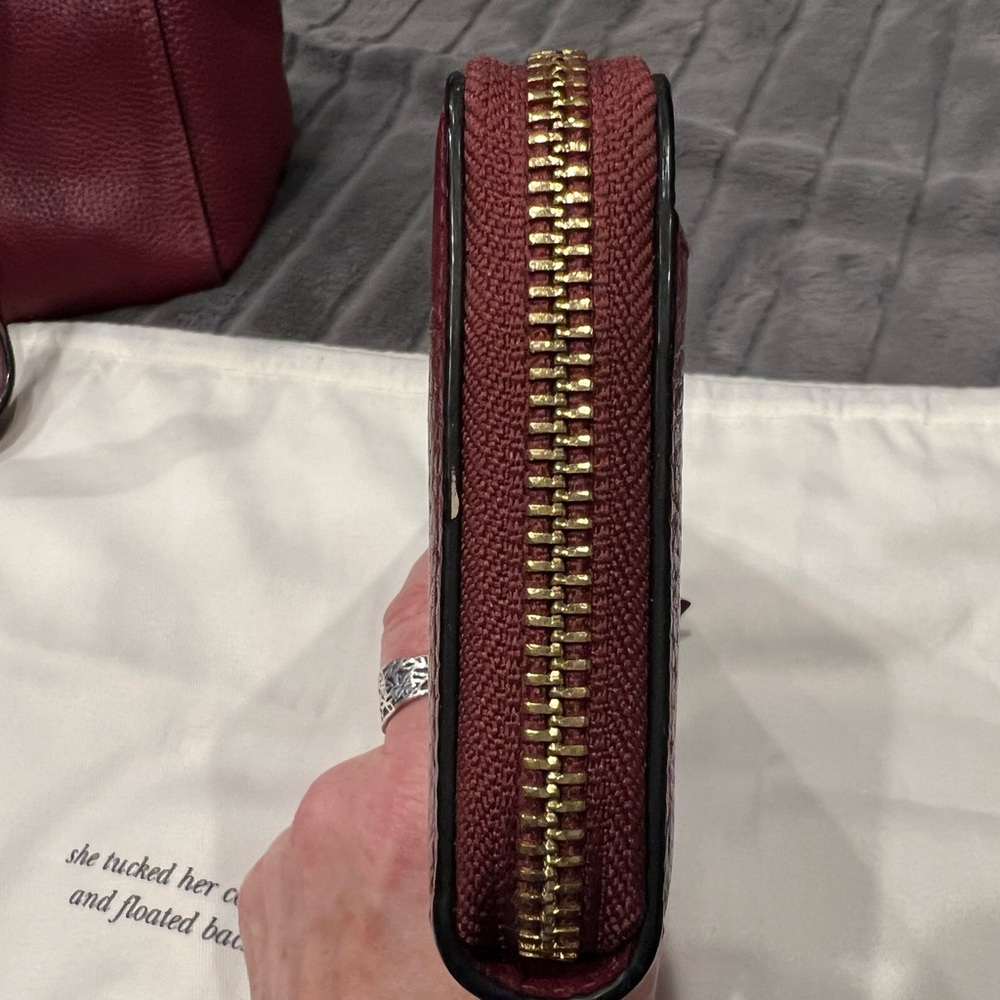 Kate Spade Burgundy Leather Tote and Wallet Set - Picture 8 of 16